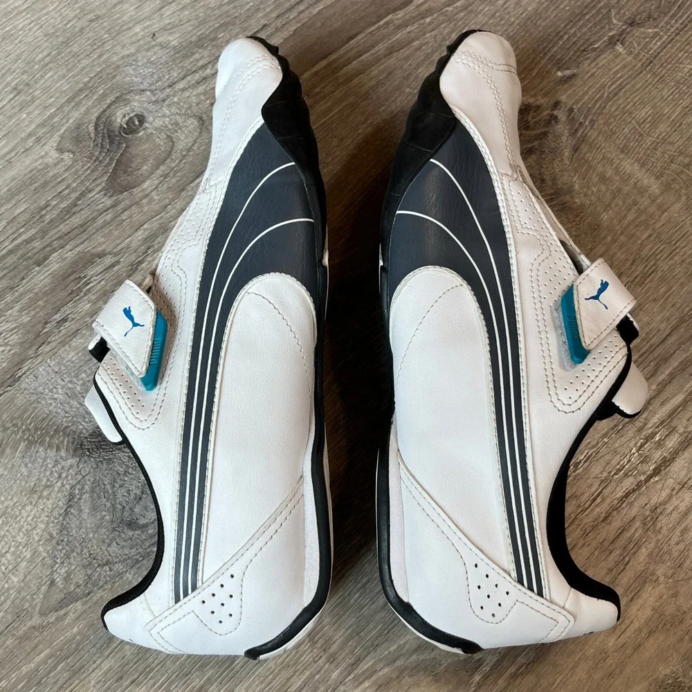 Puma Redon Move White Black Blue Motorsport Driving Shoes 185999-06 Size M 11.5